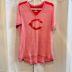 Majestic Cincinnati Reds Womens Top 2XL Metallic Colorful Vibrant Baseball 19128